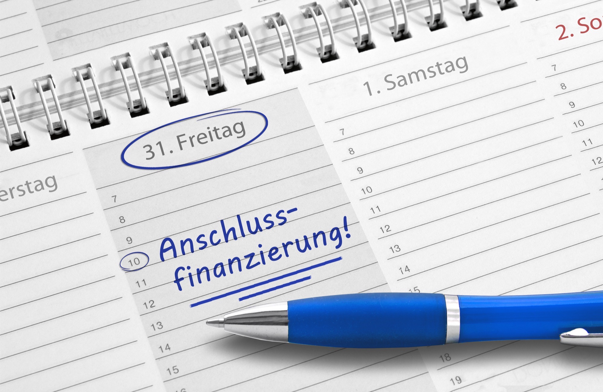 Termineintrag Anschlussfinanzierung im Kalender